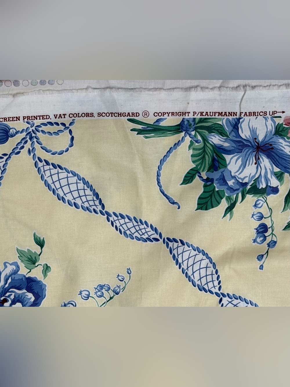 P/Kaufmann French Country fabric remnant Floral Hydrangea Cotton Fabric Panel - Picture 3 of 5